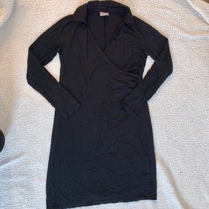 JJill black long sleeve mini dress